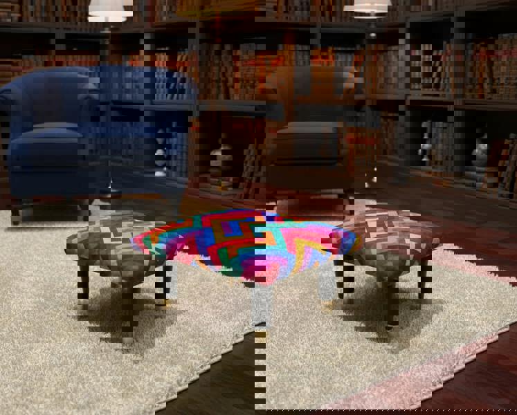 Soft Velvet Footrest Pouffe UK Made Small Size - ISTOOLS