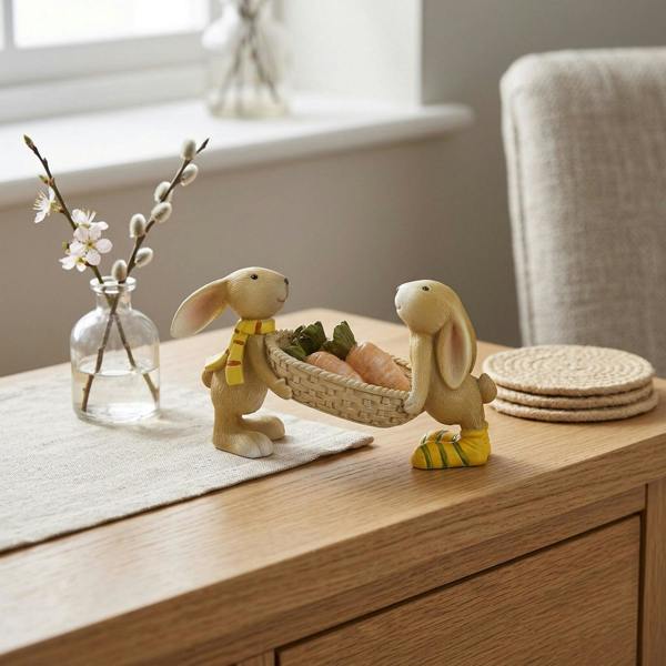 Garden Greatness Spring Rabbits With Carrots Ornament