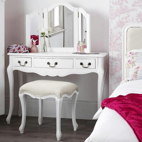 Statement Furniture Juliette 3-Way Dressing Table Mirror, Wooden Frame Tabletop Mirror
