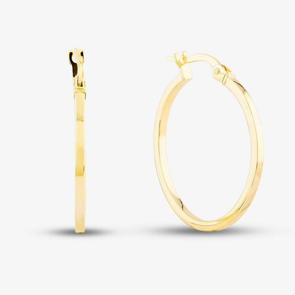 T. H. Baker 9ct Yellow Gold Square Tube Hoop Earrings ST-ER580