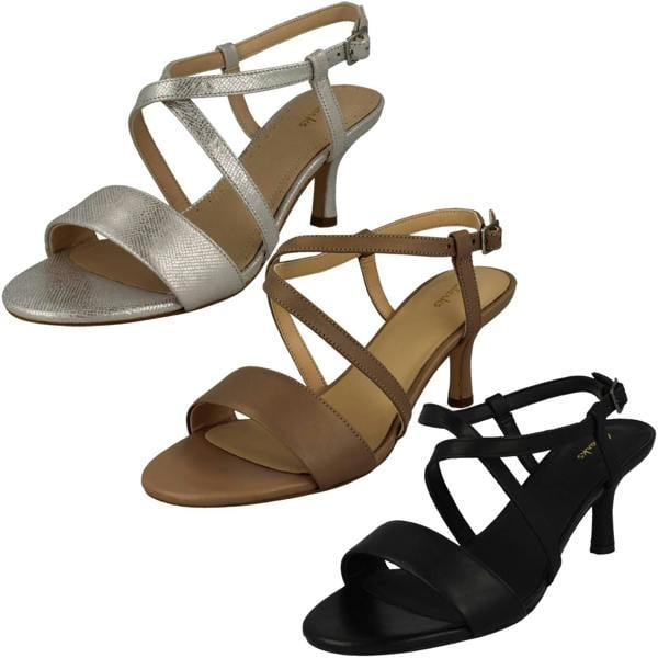 Clarks Ladies Clarks Strappy Heeled Sandals Amali Buckle