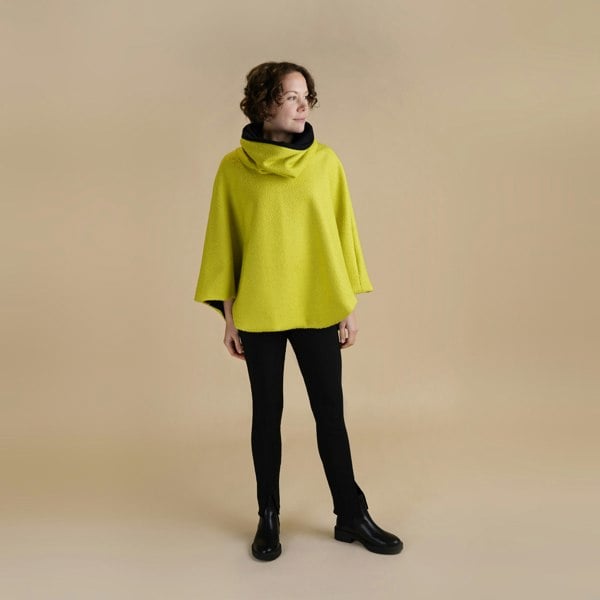 Antonia York Vibrant Colour Funnel Neck Cape | Georgia Boiled Wool Fully Lined Poncho