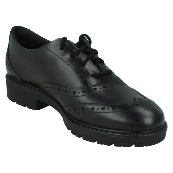 Clarks Girls Clarks Lace Up Brogue Detailed School Shoes Loxham Brogue Y