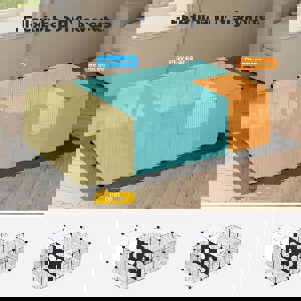 Skylos Small Animal Playpen Puppy Rabbit Fence Hamster Exercise Run Enclosure Indoor