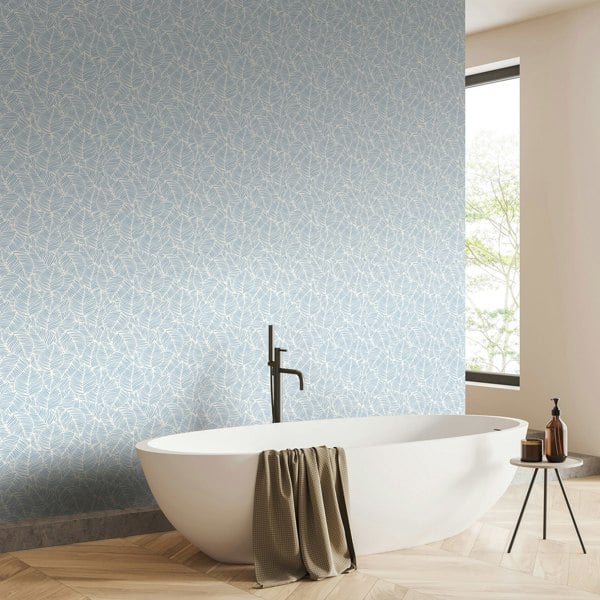 Hoopla Walls Zebra Leaf - Wedgewood 10m Wallpaper