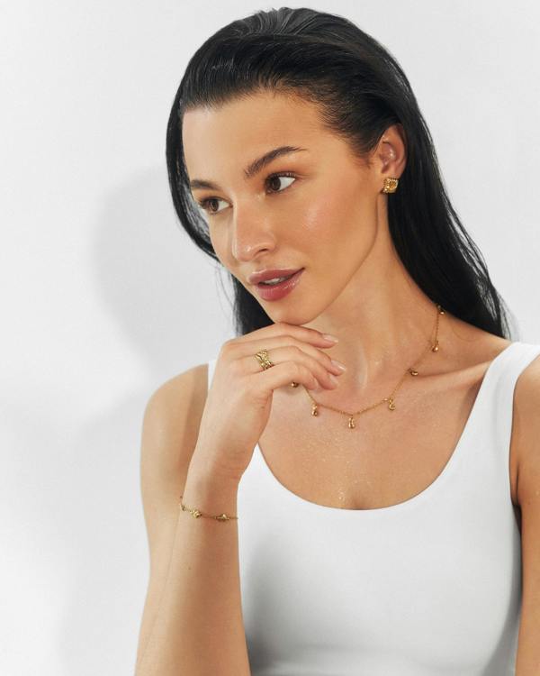 Elk & Bloom Molten Moment Chunky Abstract 14K Gold Chain Ring