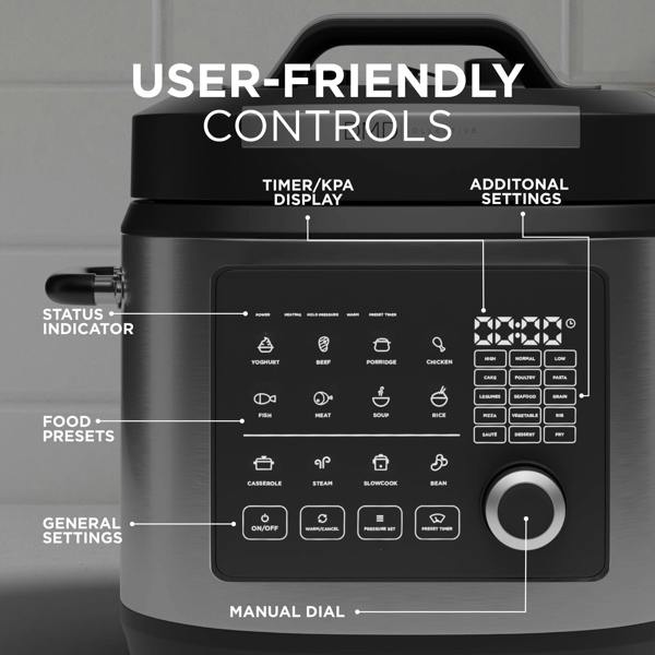 DMD Collective 6L Electric Multi Cooker Pressure Cooker with LED Display