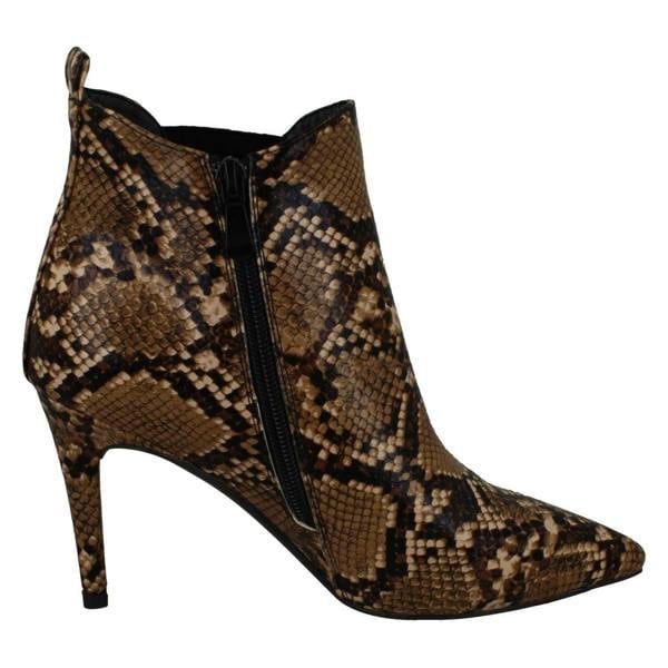 Spot On Ladies Spot On Snake Print Ankle Boots F50990