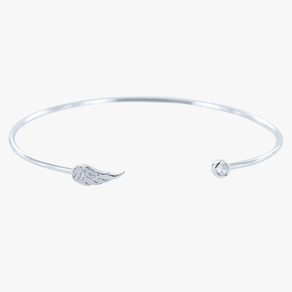 Angel Wing Pavé Cuff Sterling Silver Bracelet - Reeves & Reeves