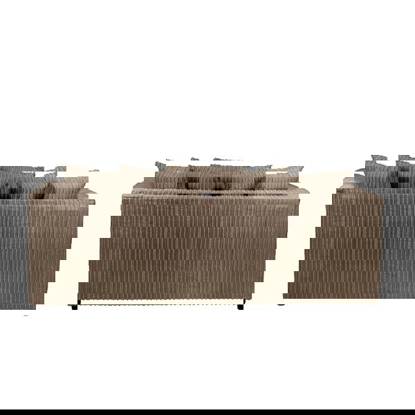 SQUAREBOXX Dylan Jumbo Cord 3+2 Seater Fabric Sofa in Coffee