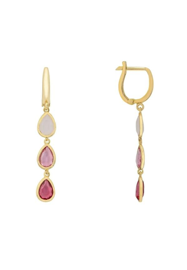 Latelita Sardinia Triple Teardrop Earrings Gold The Pinks