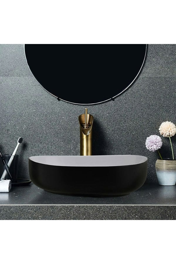 Living and Home Irregular Ceramic Countertop Basin