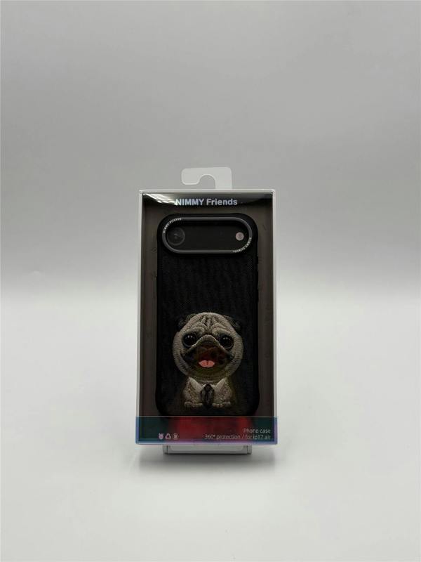 Nimmy Friends Nimmy Big Eye Cute Pet Pug Dog Case with MagSafe for iPhone 17 Air 6.5" Black Grey - N-XDY-IP17-AIR-09-A