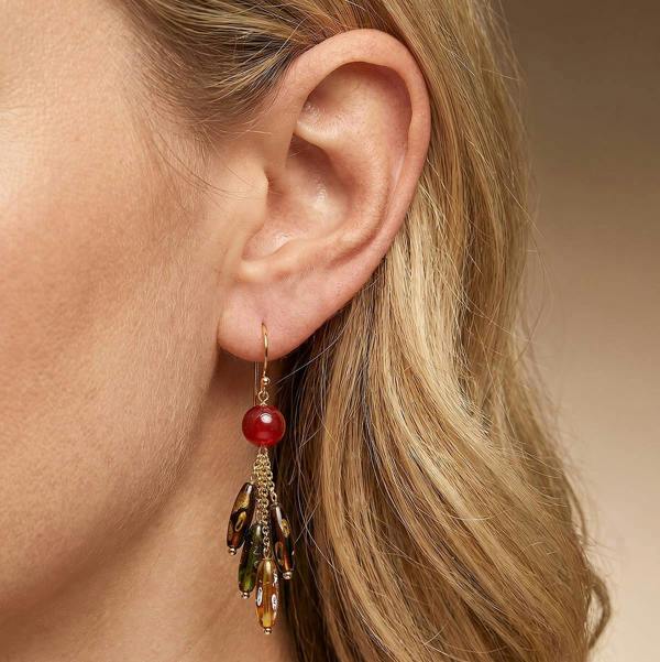 Pia Journey to Joy Fuchsia Jade Bead Earrings
