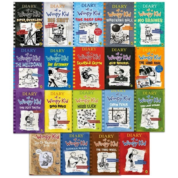 Diary Of A Wimpy Kid Collection 19 Books Set No Brainer, The Deep End, Wrecking Ball & more