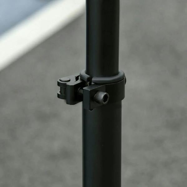 Black scooter stem clamp with adjustable height joint