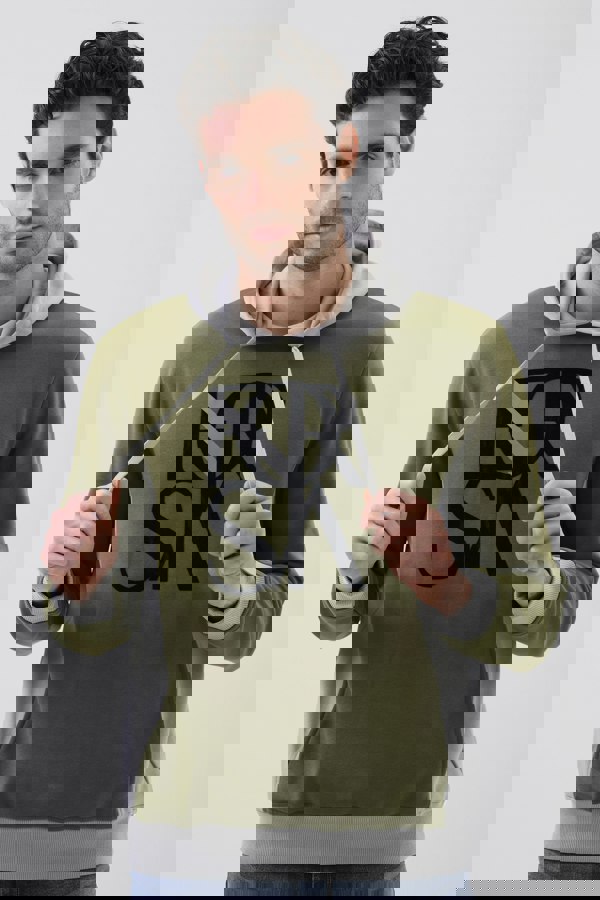 ENORSIA Mens Flock Print Overhead Hoodie