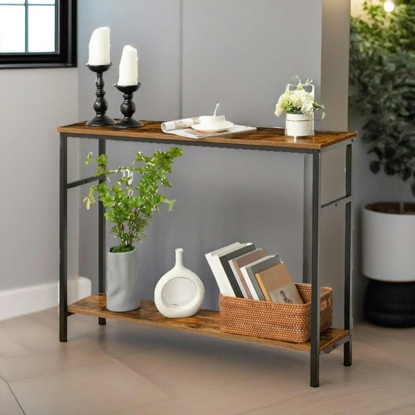 Rafaelo Mobilia Console Table With 2 Shelves