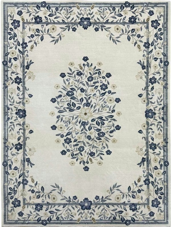 cream-royal-classic-rug-floral-design-easy to clean