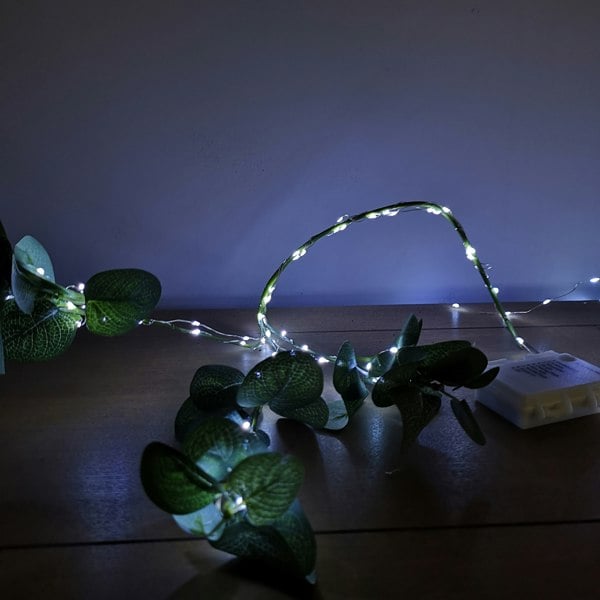 Samuel Alexander 50 LED 2.5m Premier MicroBrights Indoor Outdoor Christmas Multi Function Battery Operated Lights with Timer on Pin Wire in Cool White