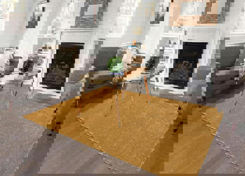 Smart Living Polyester Shaggy Rug - Gold