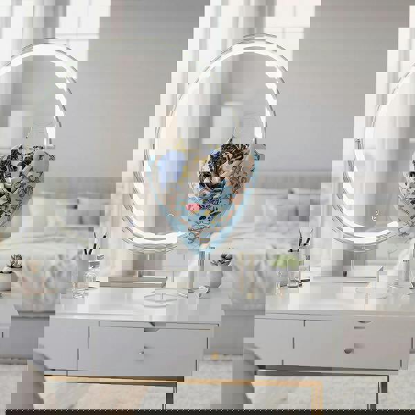 Anyyou Fashion Premium Satin Square Scarf – Roses Blue Silk-Feel Neckwrap for Women