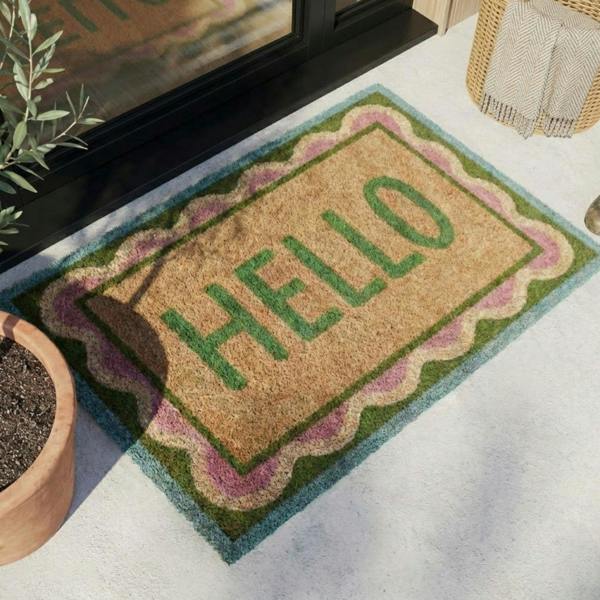 Garden Greatness Hello Scallop Printed Coir Doormat