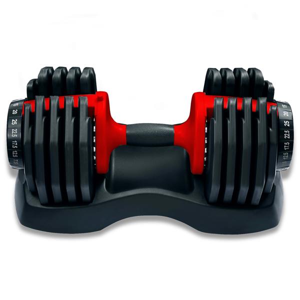 Homeology Urban25 Single Home Fitness Black Red Adjustable Smart Dumbbells from 2.5kg up to 25kg Training Weights