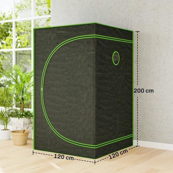 Bobobiy Grow Tent 120 x 200 cm, Reflective Mylar Hydroponic Growing Tent with 600D Oxford Fabric, Black, 120 x 120 x 200 cm