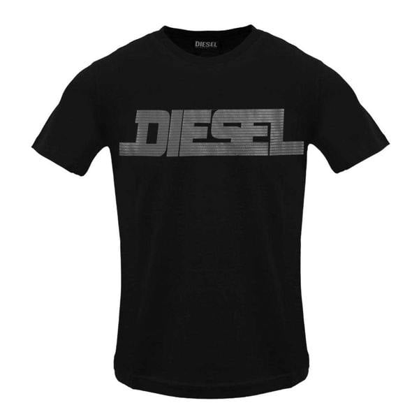 Diesel Mens Monotone Logo T-Shirt - Total Eclipse - 