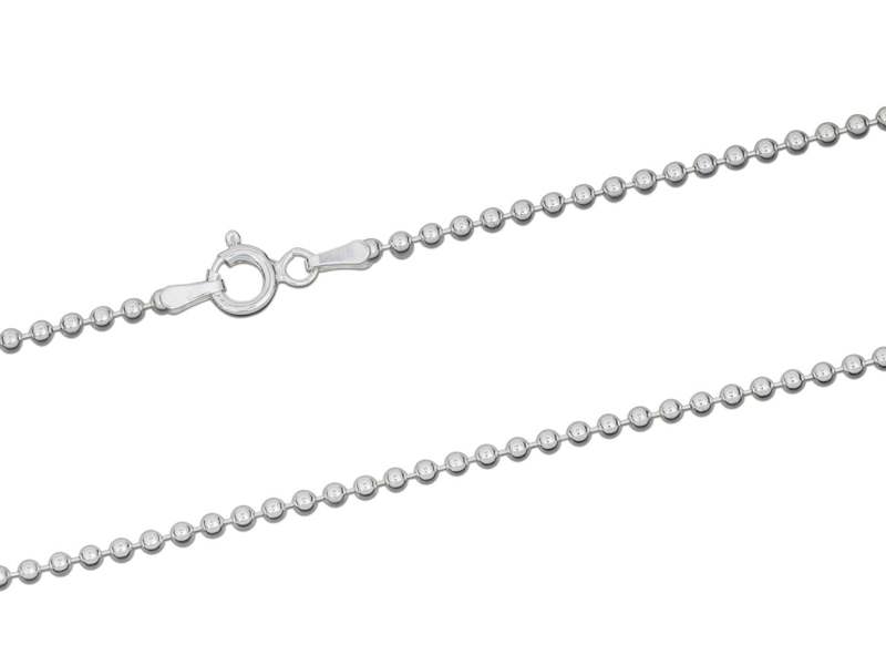 Cooksongold 925 Sterling Silver Ball Necklace Chain, 100% Recycled Silver
