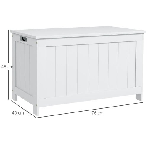 Wyld Haus Halumo White Wooden Panelled Blanket Storage Chest
