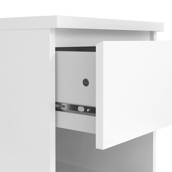 Wyld Haus Budapest White Wooden Bedside Table 1 Drawer 1 Shelf