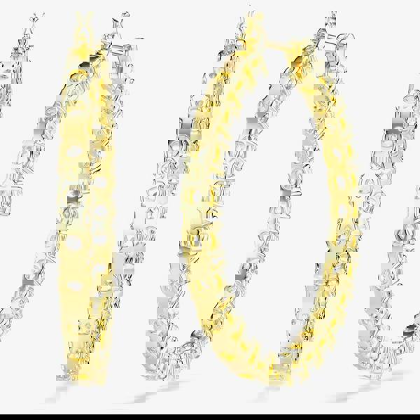 Swarovski Matrix Gold Tone Plated Zirconia Hoop Earrings 5750620