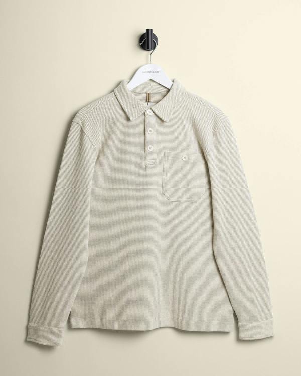 Larsson & Co Aarhus - Textured Long Sleeve Polo Shirt