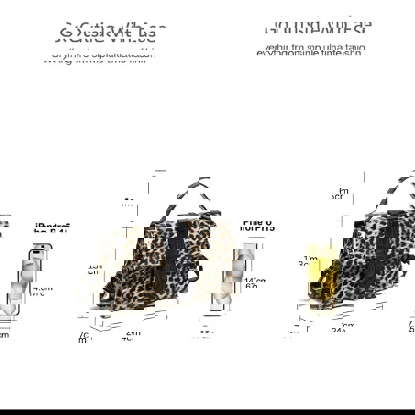 Pluspup Animal Print Top Handle Crossbody Bag with Flap Closure