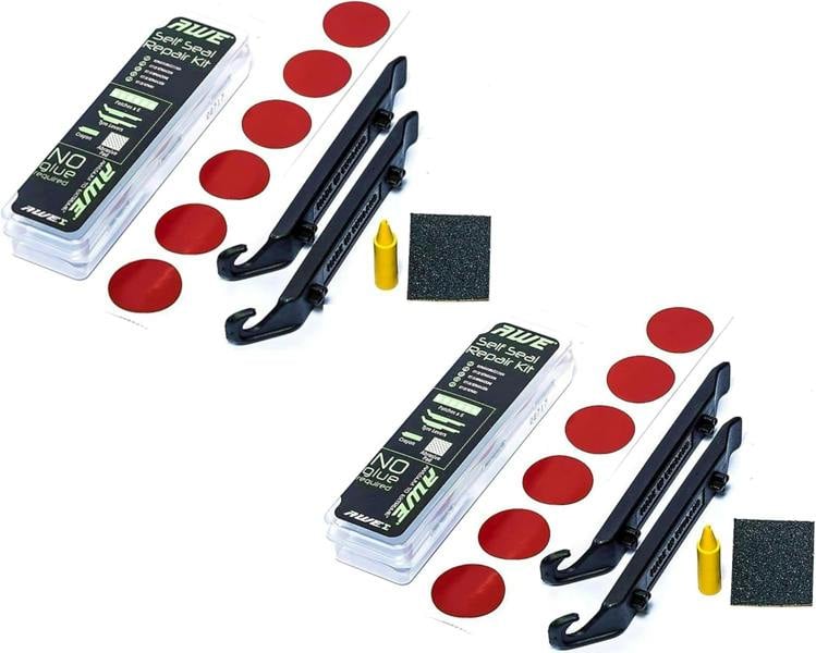 Awe 2 x Bicycle Self Seal Puncture Repair Kit 12 x Patches, 4 x Levers, 2 Crayon & 2 Abrasive Pad