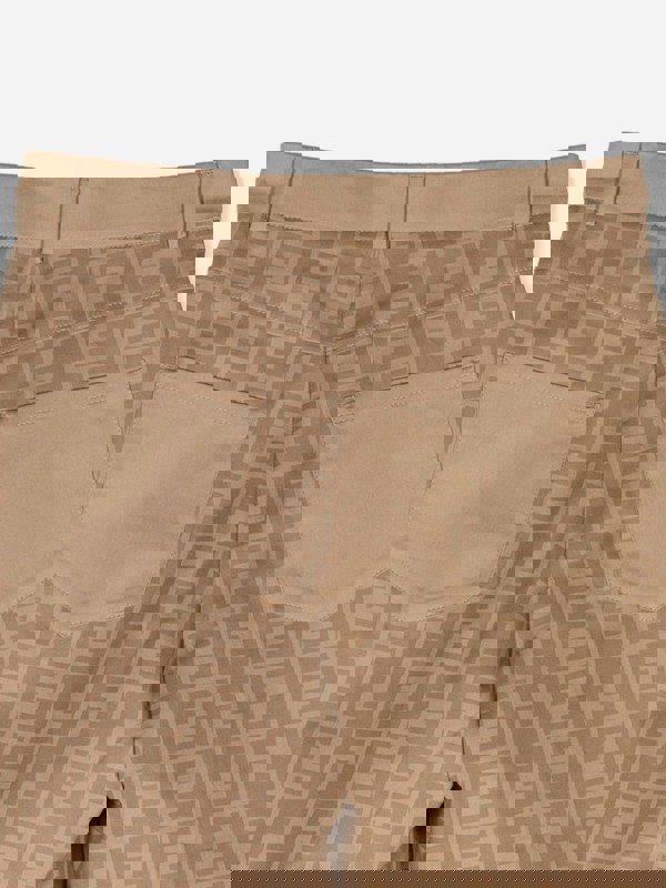 Fendi Kids Fendi Boys FF Logo Shorts in Beige