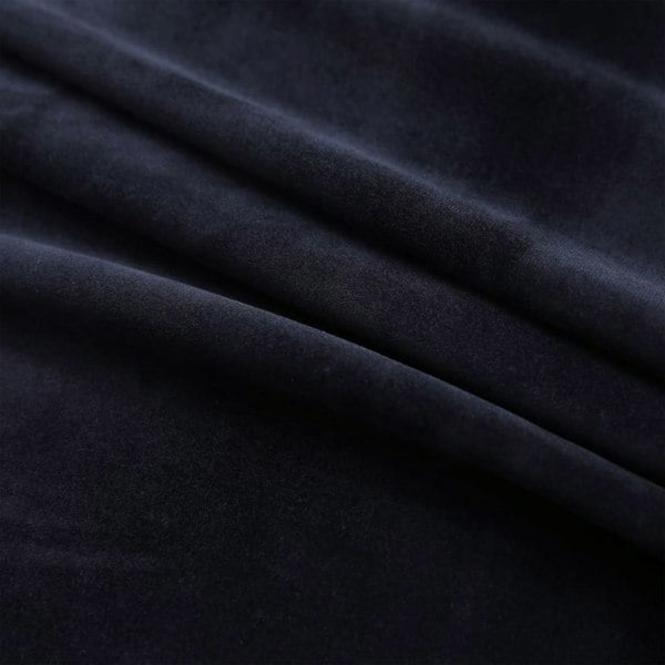 Berkfield Blackout Curtains with Rings 2 pcs Velvet Black 140x225 cm