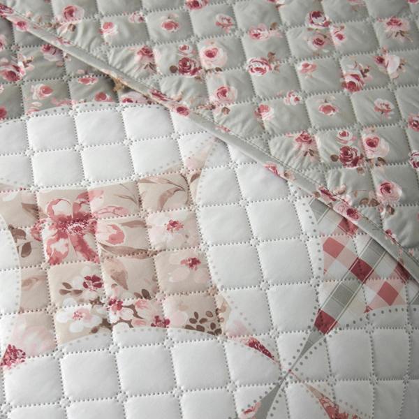 Catherine Lansfield Pinsonic Patchwork Quilted Bedspread Green
