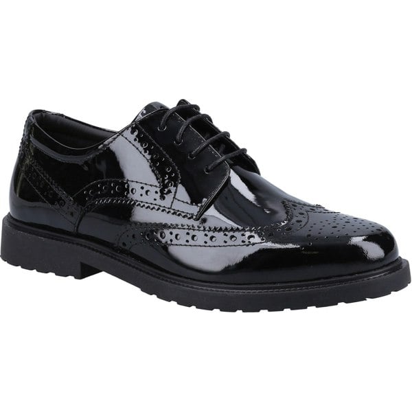 Hush Puppies VERITY BROGUE Girls Shoes Black Patent