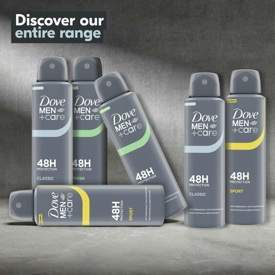 Dove Men+Care Classic Anti-Perspirant Deodorant 12x150ml, 48-hour protection