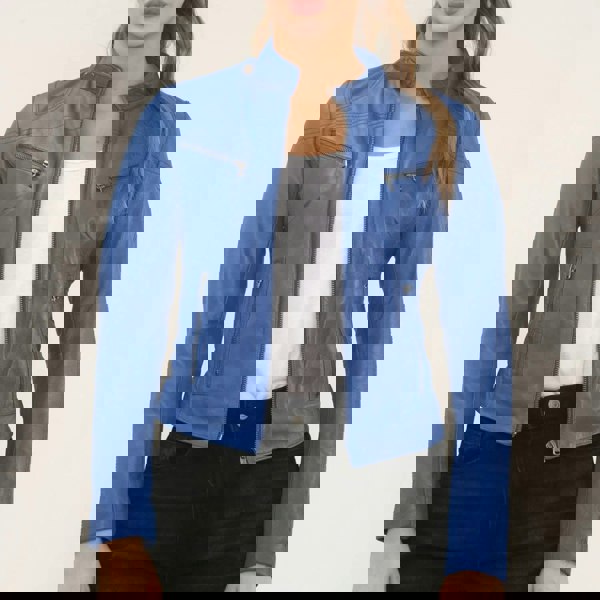 Leather Company Women's Real Leather Classic Racer Style Biker Jacket