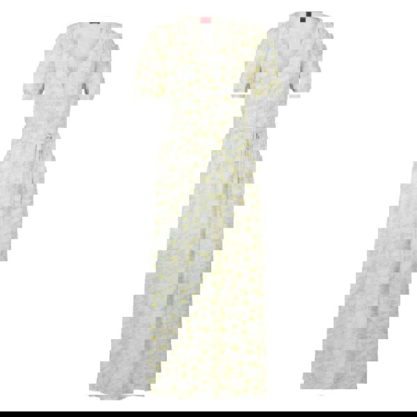 Hugo Womens/Ladies Kikoni-1 Wrap Front Dress - White/Yellow