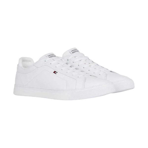 Tommy Hilfiger Mens Nappa Leather Trainers - White - 