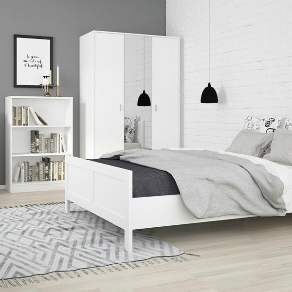 Furniture To Go 4 You Medium Wide Bookcase In Pearl White