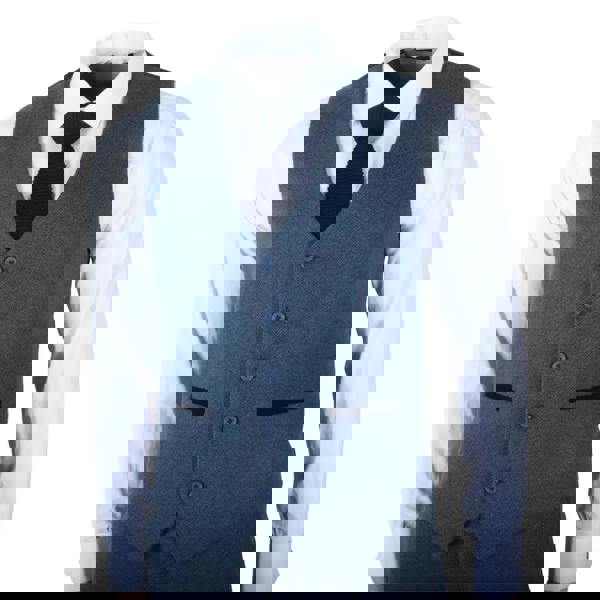 TruClothing IM40 - Men's Blue 3 Piece Tweed Herringbone Suits