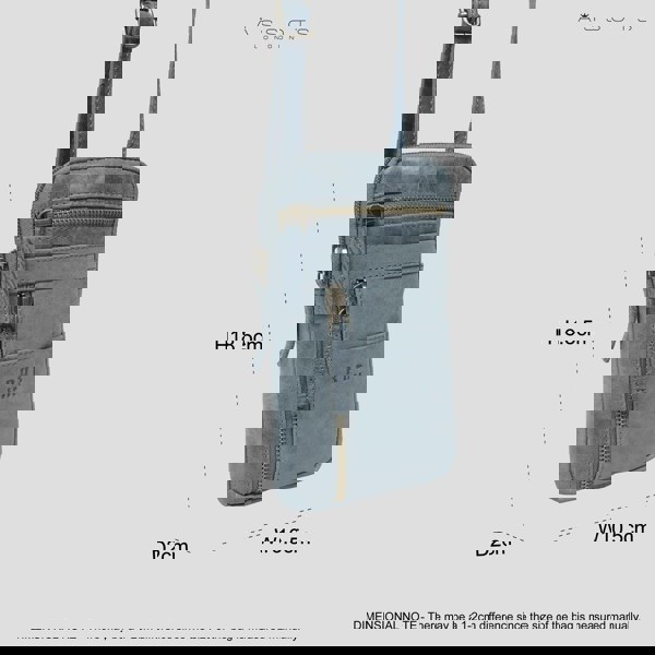 Real Hide Bags 'BROOKE' Denim Distressed Real Leather Mobile Phone Crossbody Bag