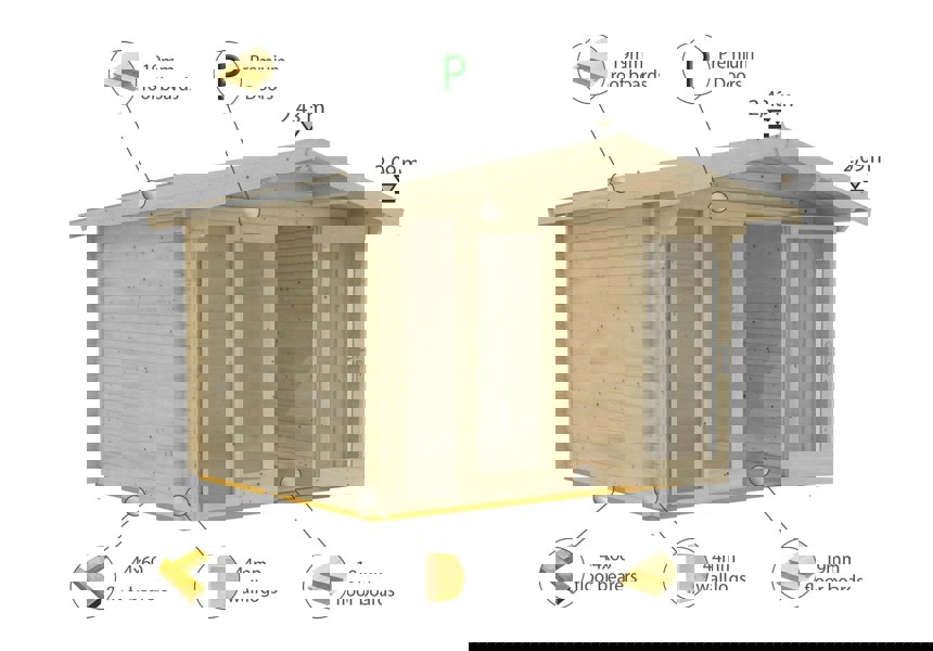 Shire Faversham 10x10 Log Cabin 44mm thick timber cladding - Best Shed