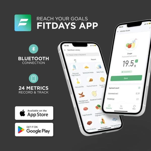 DMD Collective Smart Kitchen Scale with Nutrition Tracking App